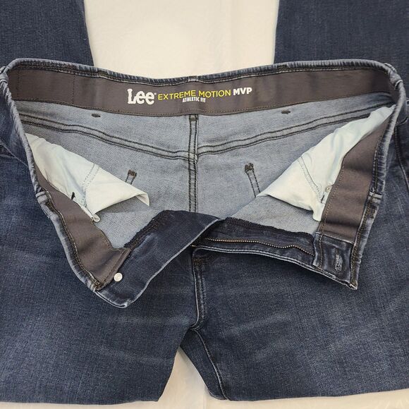 Lee Extreme Motion Athletic Fit Men’s Jeans 38x29 Tapered Leg Denim Blue - Picture 6 of 11